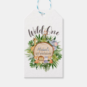 Wild Animals Wood Birthday   Gift Tags