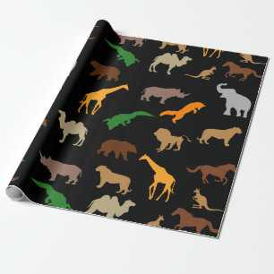 Wild animals wrapping paper
