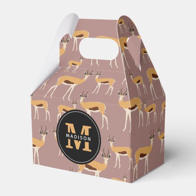 Wild Antelope Animal Pattern Favour Box (Front Side)