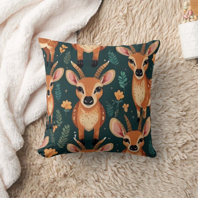 Wild Antelope Brown Pattern  Cushion (Blanket)