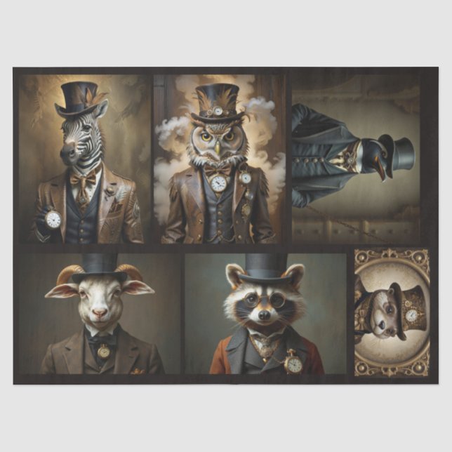 Wild Anthropomorphic Animal collection Tissue Paper (Front)