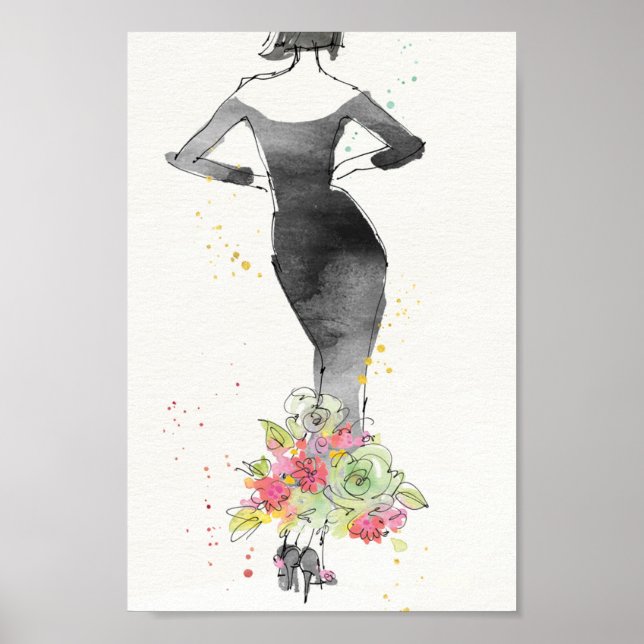 Wild Apple | Chic Floral Dress Sketch Poster (Front)