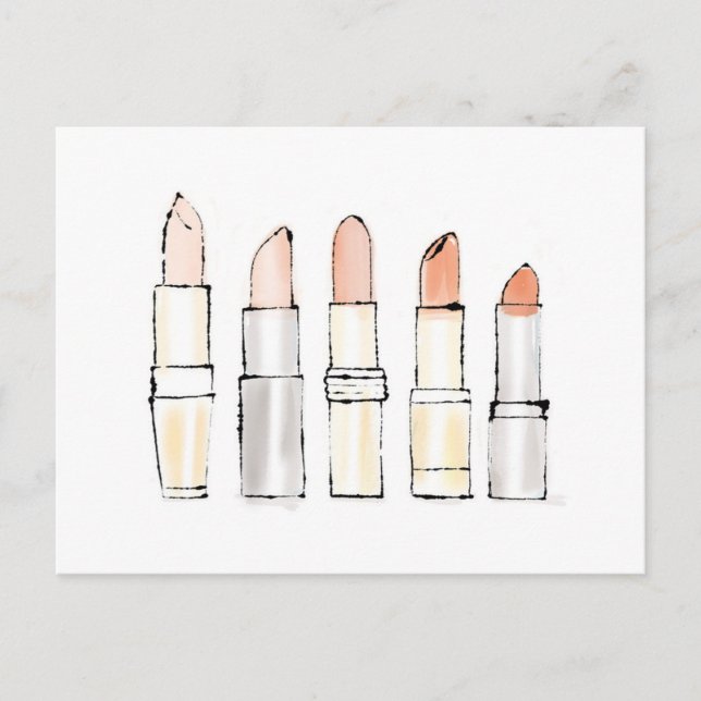 Wild Apple | Colourful Modern Lipstick Sketch Postcard (Front)