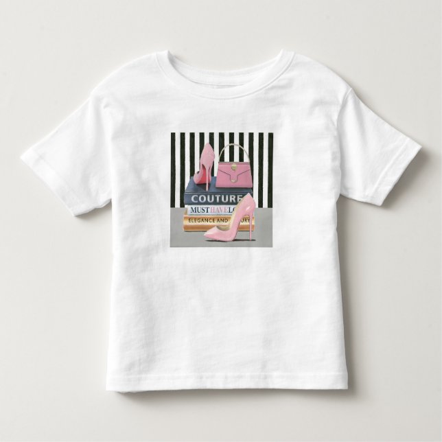 Wild Apple | Couture Stripes - Shoes & Bag Toddler T-Shirt (Front)