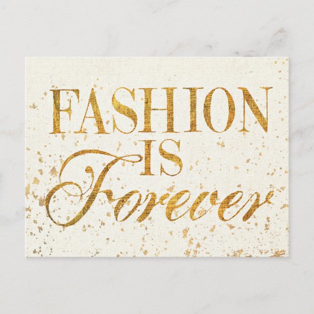 Wild Apple | Fashion Is Forever - Girly Quote Postcard (Front)