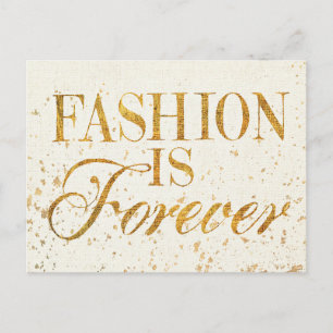 Wild Apple   Fashion Is Forever - Girly Quote Postcard