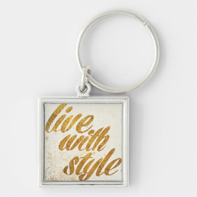 Wild Apple | Live With Style - Girly Quote Key Ring (Front)