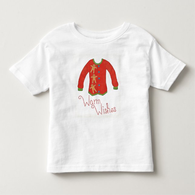 Wild Apple | Warm Wishes - Gingerbread Man Toddler T-Shirt (Front)