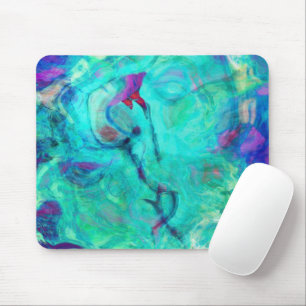 Wild Aqua Water Abstract Art Mouse Pad