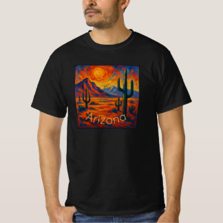 Wild Arizona – Vibrant Desert Landscape with Cacti T-Shirt