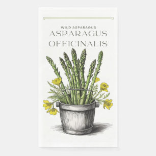 Wild Asparagus Sketch Design: Nature-Inspired  Napkin