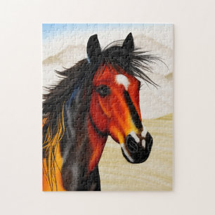 Wild At Heart - A Spirited Western Pinto Pony Jigsaw Puzzle