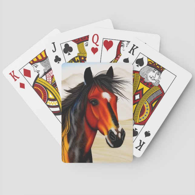 Wild At Heart - A Spirited Western Pinto Pony Playing Cards (Back)