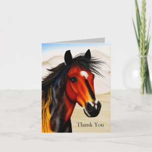 Wild At Heart - A Spirited Western Pinto Pony Thank You Card