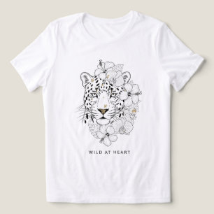 Wild at Heart – Elegant Leopard and Floral Line Ar Tri-Blend Shirt