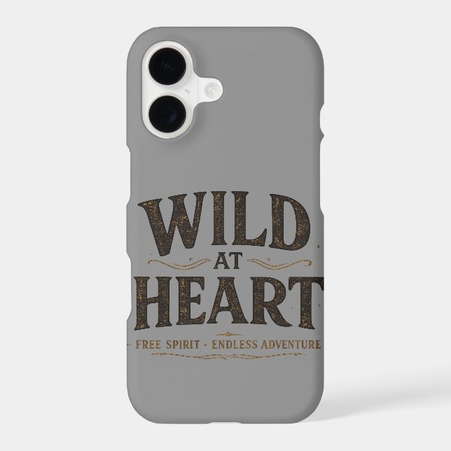 Wild At Heart Grey Rustic iPhone Case (Back)