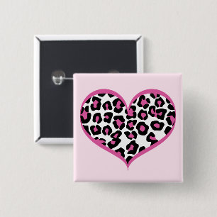 Wild at Heart Leopard Print 15 Cm Square Badge