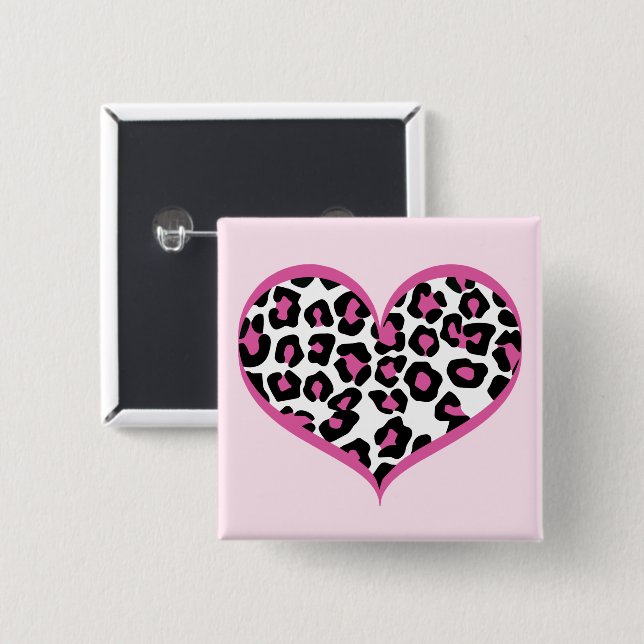 Wild at Heart Leopard Print 15 Cm Square Badge (Front & Back)
