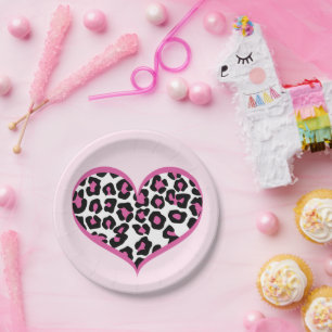 Wild at Heart Leopard Print Paper Plate