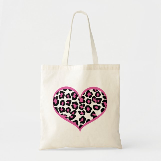 Wild at Heart Leopard Print Tote Bag (Front)