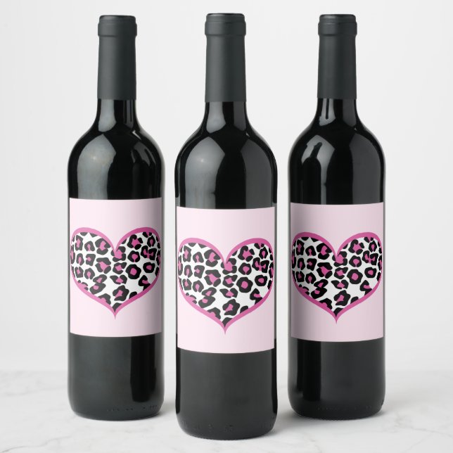Wild at Heart Leopard Print Wine Label (Bottles)
