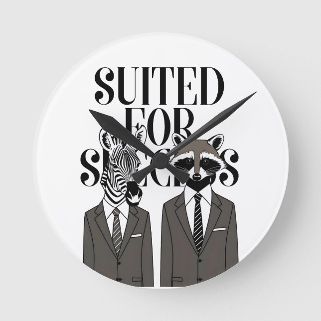 Wild at Heart: The Suited Elite Tee Round Clock (Front)