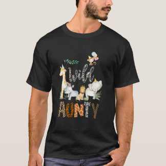 Wild Aunty Zoo Born Wild 2nd Birthday Safari Jungl T-Shirt