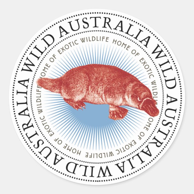 Wild Australia Platypus Stickers (Front)