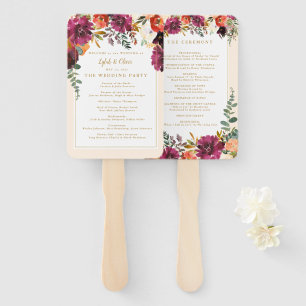 Wild Autumn Bouquet   Personalised Wedding  Hand F Fan