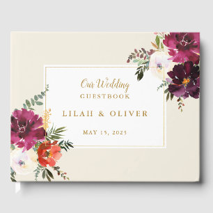 Wild Autumn Bouquet   Wedding Guest Book