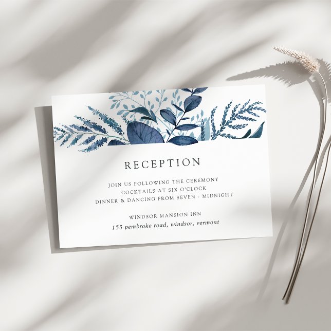 Wild Azure | Blue Botanical Reception Card (Creator Uploaded)