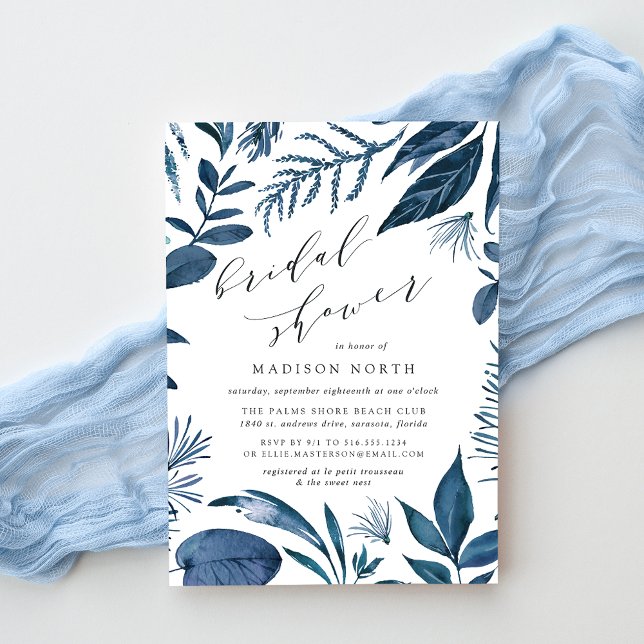Wild Azure | Botanical Bridal Shower Invitation (Creator Uploaded)