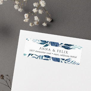 Wild Azure   Botanical Return Address Label