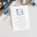 Wild Azure Monogram Wedding Invitation<br><div class="desc">Our Wild Azure monogram wedding invitation features your initials,  monogram or duogram at the top,  nestled inside a square wreath of winter watercolor foliage in icy shades of blue. A modern and elegant take on the botanical trend for winter weddings in chic blue and white.</div>