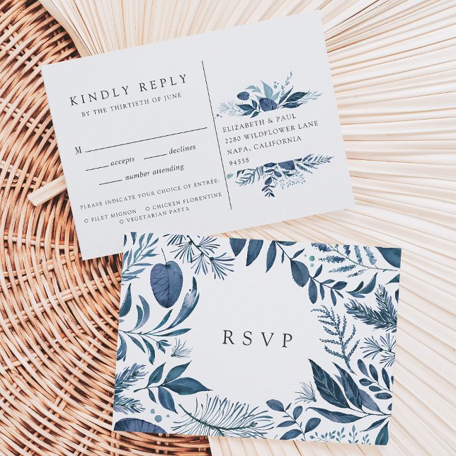 Wild Azure RSVP Postcard with Meal Choice (Creator Uploaded)