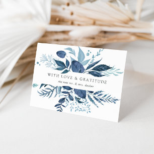 Wild Azure Watercolor Botanical Thank You Card