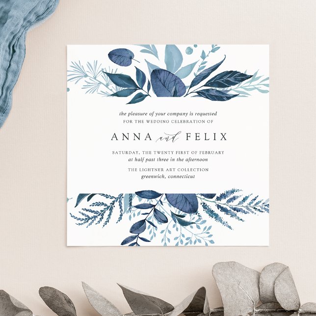 Wild Azure Wedding Invitation | Square (Creator Uploaded)