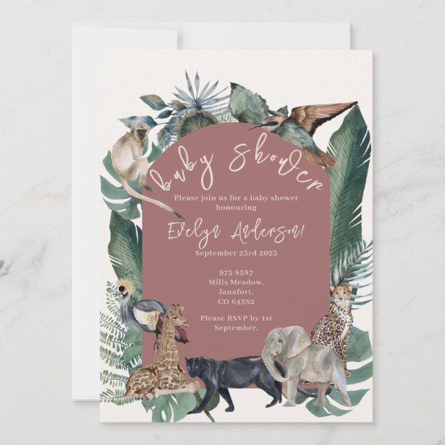 Wild Baby Shower Invitation (Front)