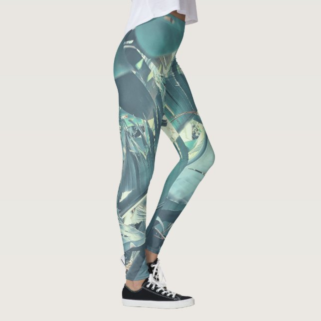 Wild Banana Palm Tree Leaf Pattern Champ Leggings (Right)