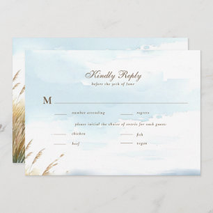 Wild Beach Fence Ocean Grass Art Wedding Meal RSVP