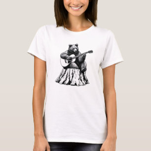 Wild Bear Guitarist – Nature Music Women's T-Shirt