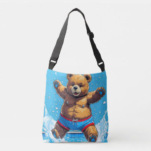 Wild Bear Summer Vintage Pool Crossbody Bag