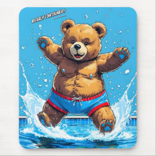 Wild Bear Summer Vintage Pool Mouse Pad
