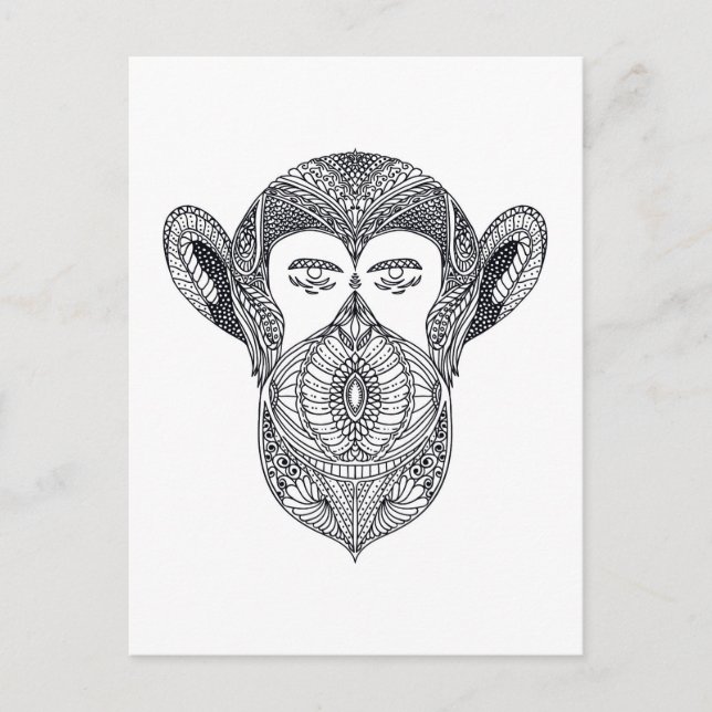 Wild Beast Of The Forest Doodle Postcard (Front)