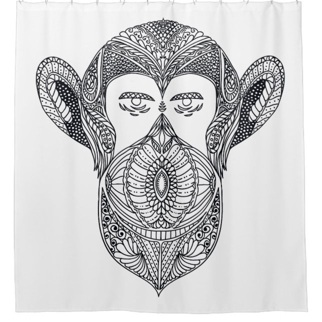 Wild Beast Of The Forest Doodle Shower Curtain (Front)