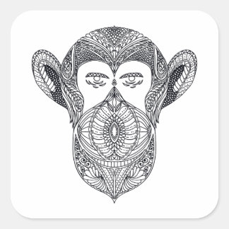 Wild Beast Of The Forest Doodle Square Sticker