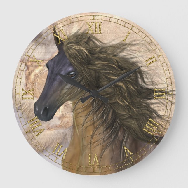 Wild Beauty Horse Wall Clock (Front)