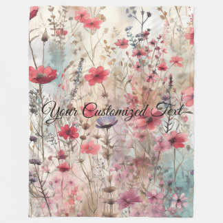 Wild Beauty Woven: Fashioned by Wildflowers Fleece Blanket