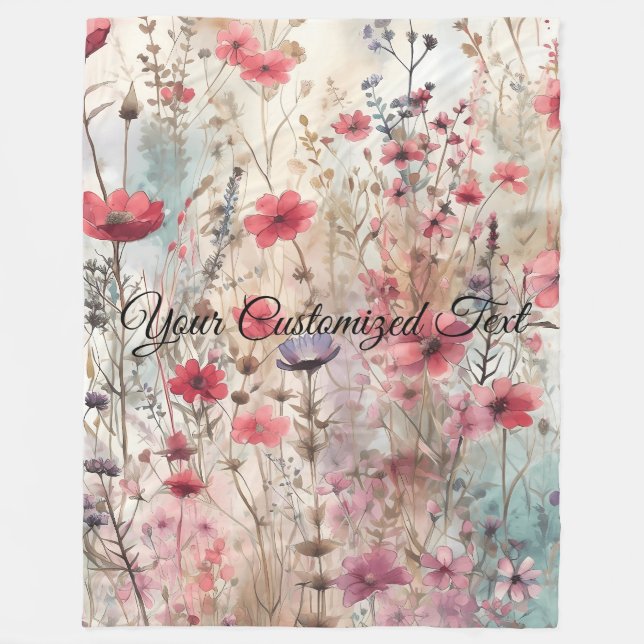 Wild Beauty Woven: Fashioned by Wildflowers Fleece Blanket (Front)