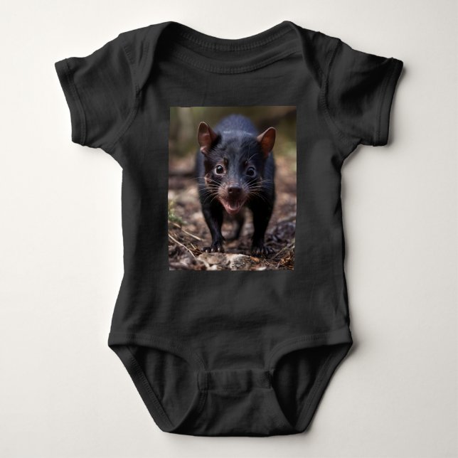 Wild Beginnings: The Young Tasmanian Devil Baby Bodysuit (Front)